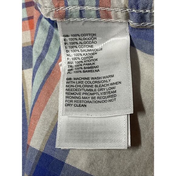 THE NORTH FACE Women's Orange/White/Blue Plaid Long Sleeve Button-Down Shirt XL - Picture 5 of 6